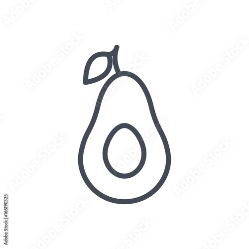 Slika na platnu Fruits food avocado slice line icon