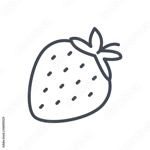 Food fruits strawberry line icon