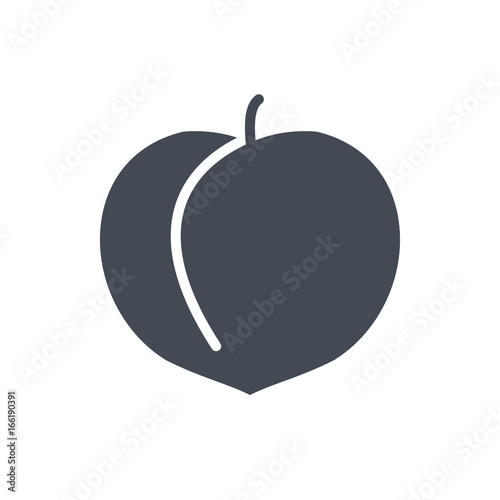 Fruits food peach slice silhouette icon