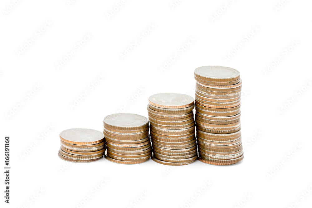 Castle coins. Saving mooney financial concept Castle coins. Saving mooney financial concept