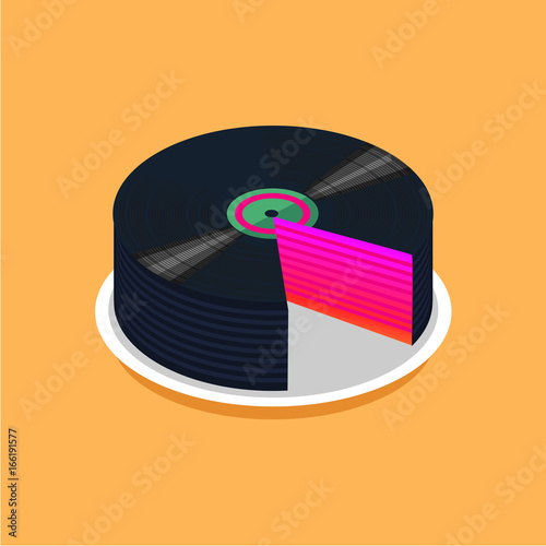 Vinyl record birthday cake
