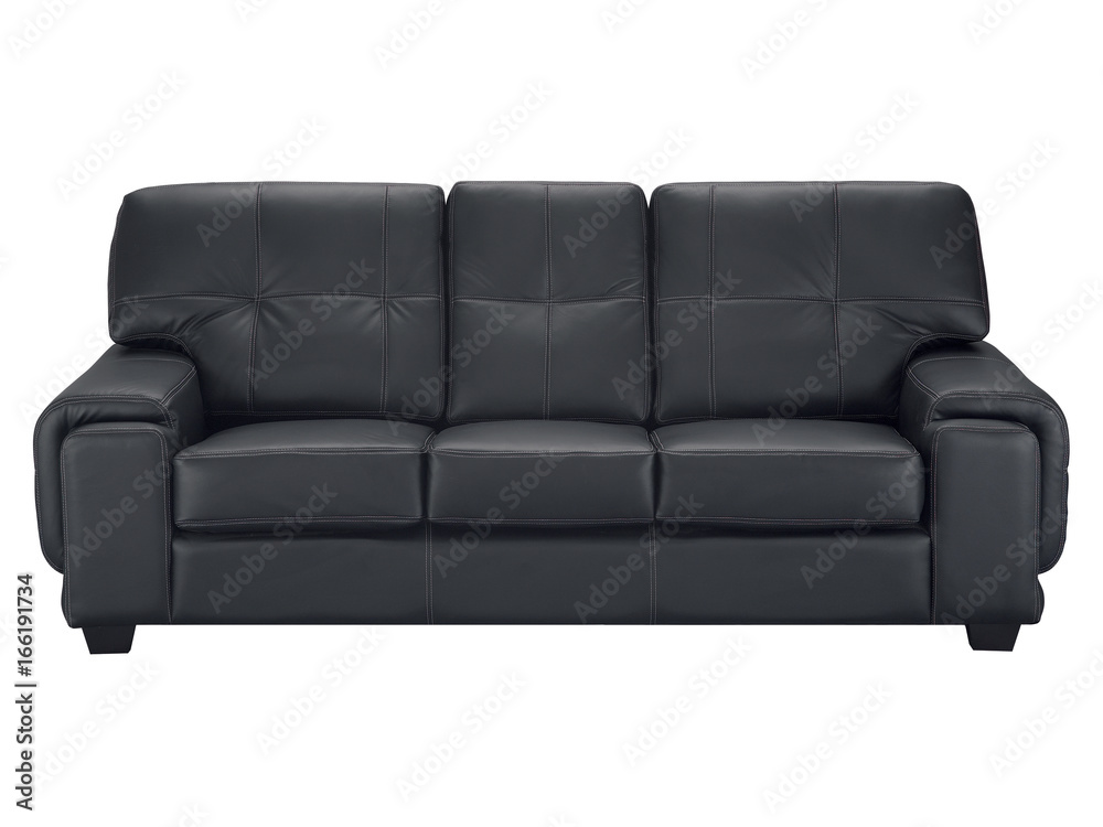 Fototapeta premium Stylish black leather sofa