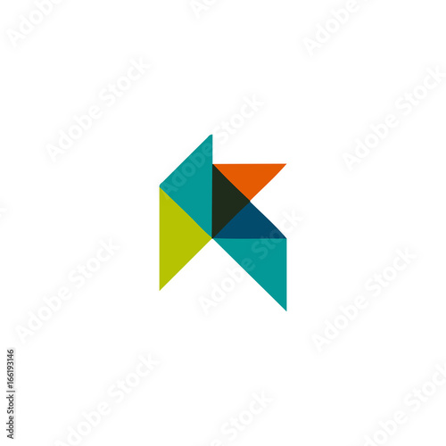 Letter color K template logo design
