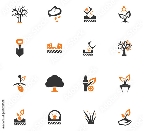 Gardening icons set
