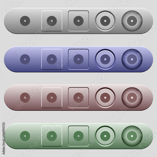 Circular saw icons on horizontal menu bars