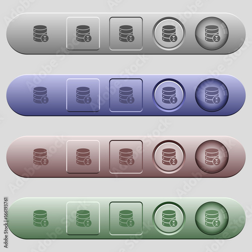 Select database table row icons on horizontal menu bars