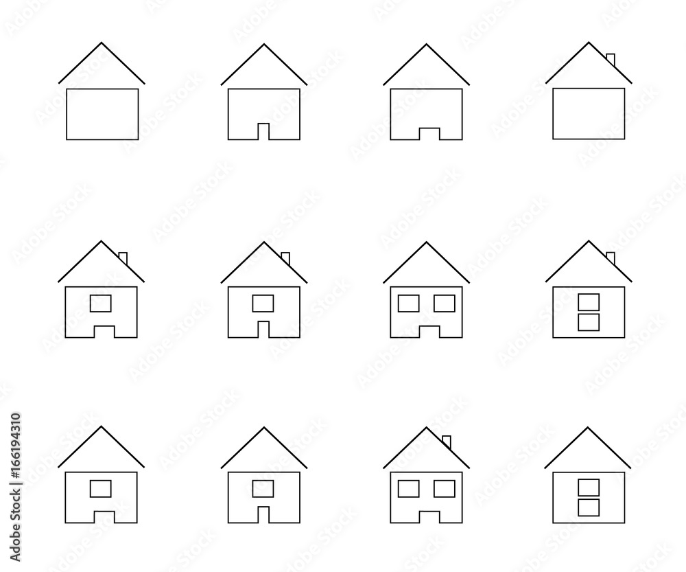 icons representing house Vector