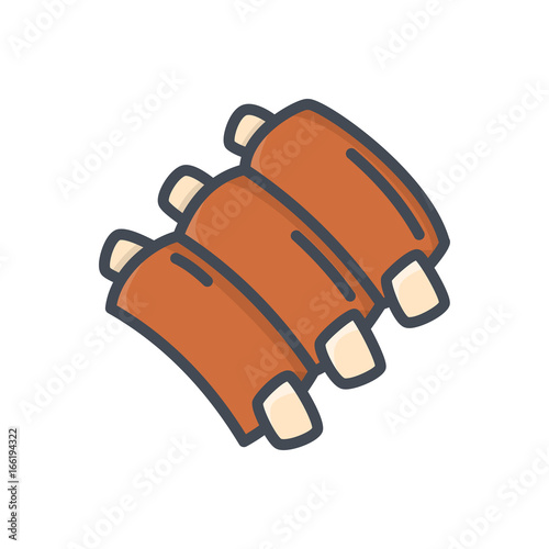 Meat Food colored icon ribs photo