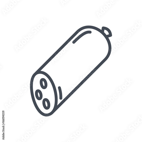 Meat Food colored icon salami