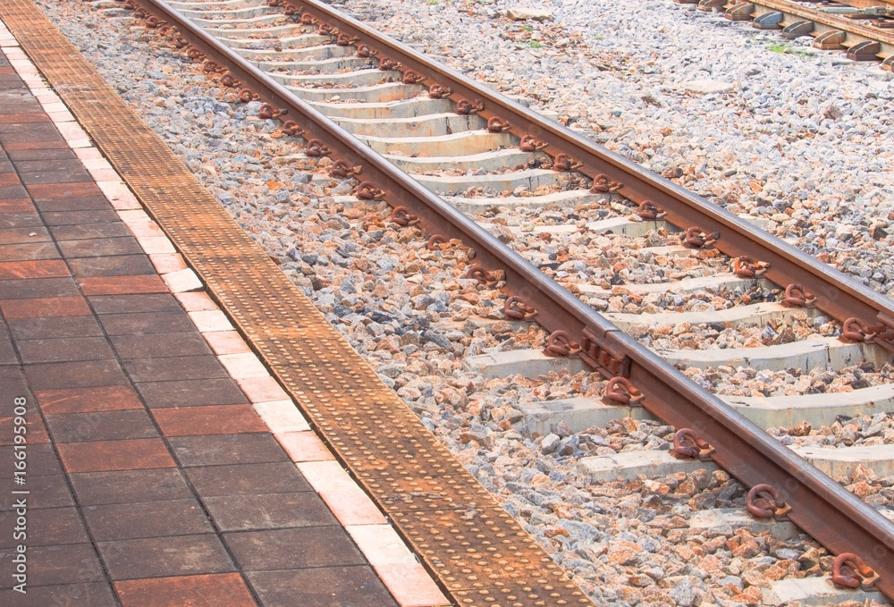 Fototapeta premium railway track old transportation. railroad train station