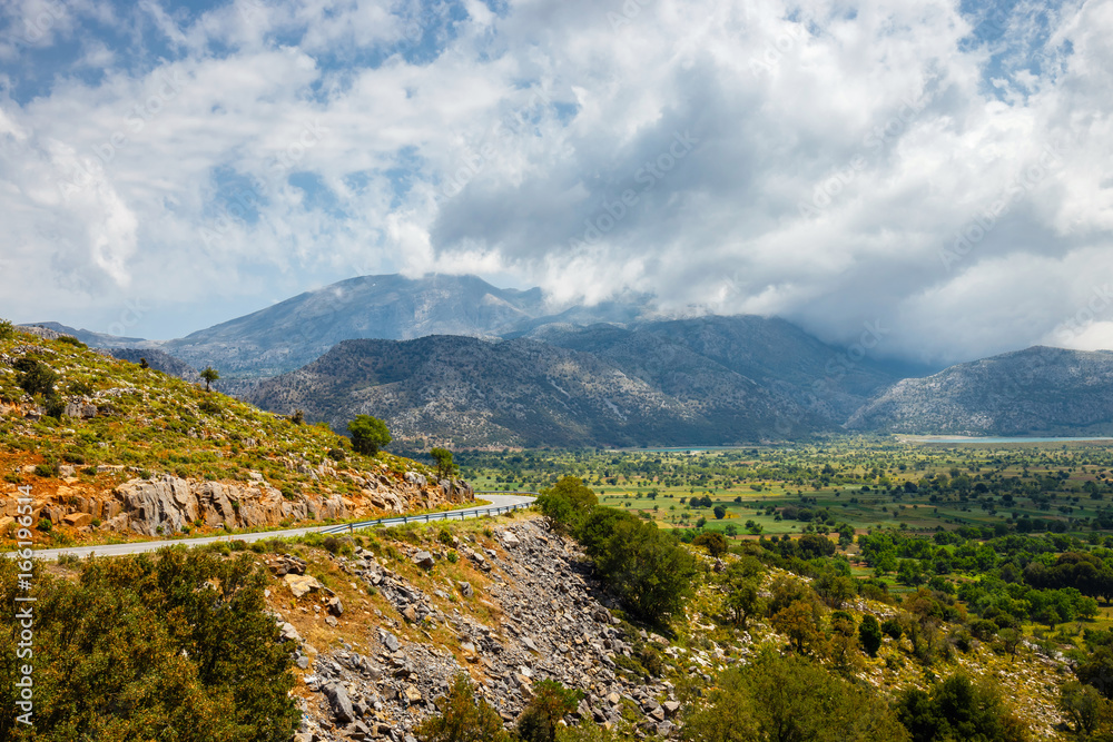 View of Lasithi Plateau on Crete island, Greece