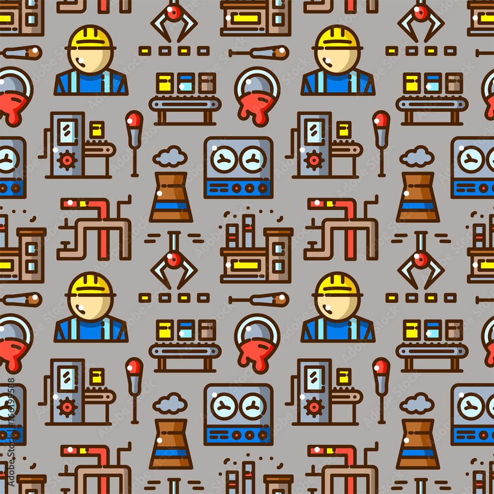 Factory seamless pattern vector illustration Factory seamless pattern vector illustration