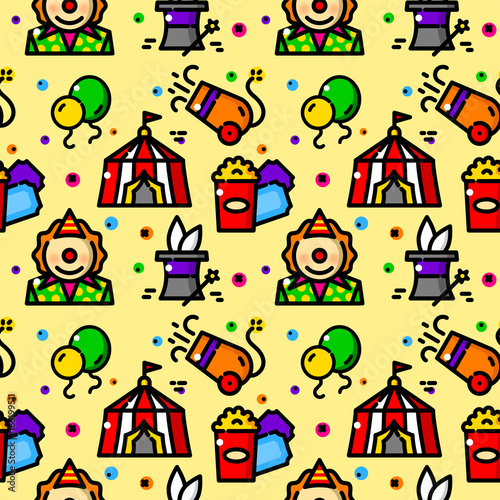 Circus seamless pattern vector illustration