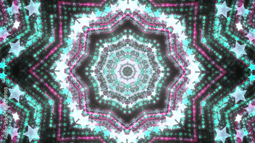 Abstract kaleidoscope background with bright details and elements