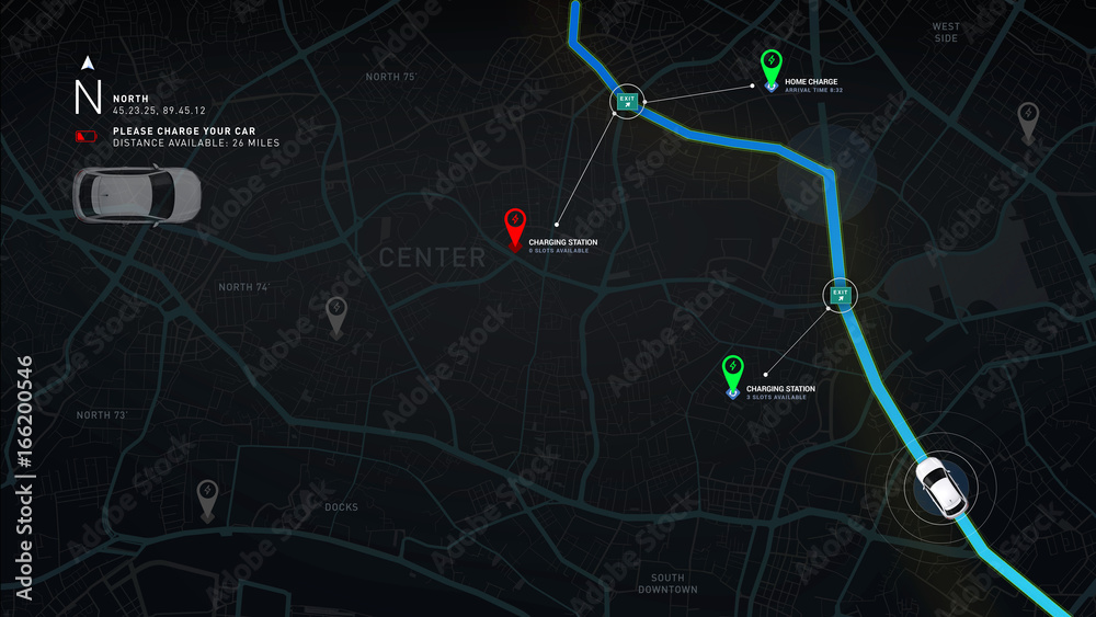 City map navigation concept with POI - detailed 3d illustration City map navigation concept with POI - detailed 3d illustration