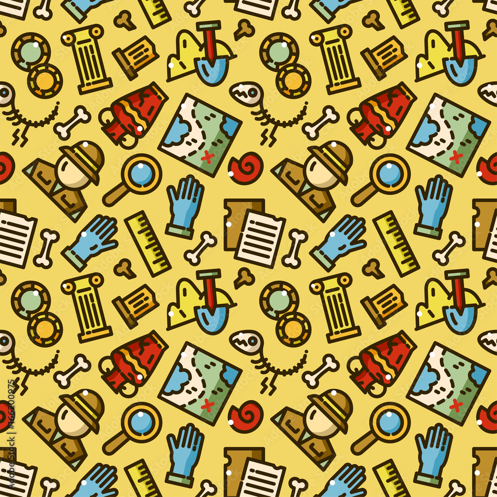 Archeology seamless pattern vector illustration Archeology seamless pattern vector illustration