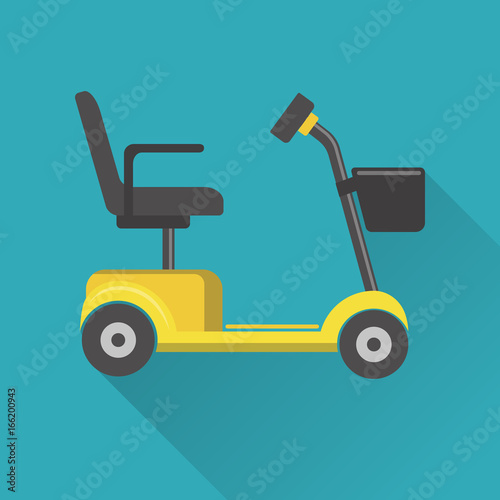 Flat style mobility scooter icon