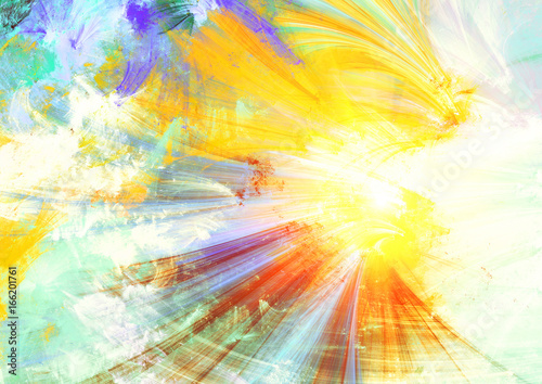 Wallpaper Mural Summer sun. Abstract bright color painting texture in lighting effect. Modern artistic motion background and flash. Fine futuristic pattern. Fractal artwork for creative graphic design Torontodigital.ca