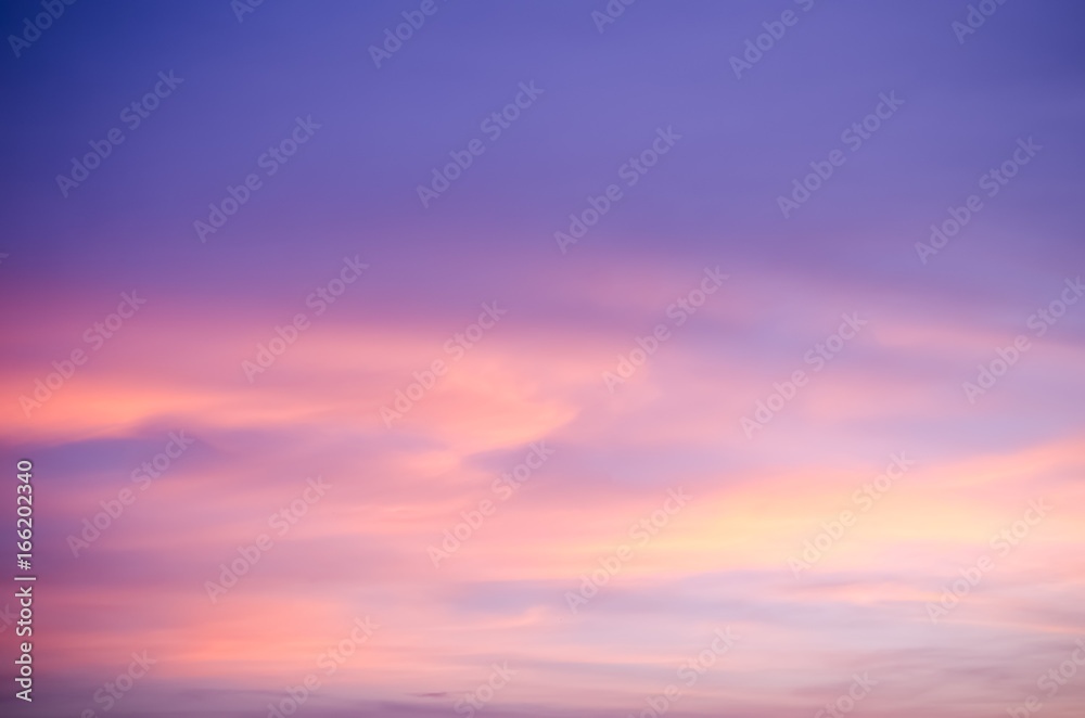Abstract colorful sunset sky and cloud background.