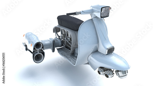 3D illustration of hover bike 