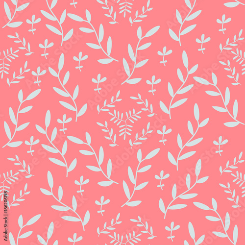 Vector seamless pattern with hand drawn floral elements
