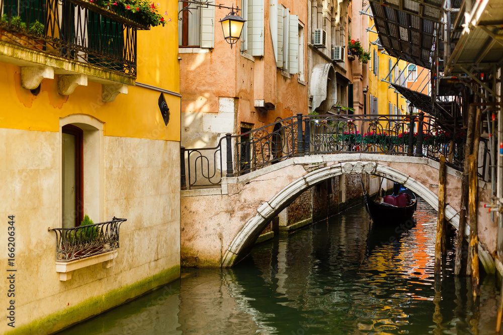 Romantic canal in center of Venice.