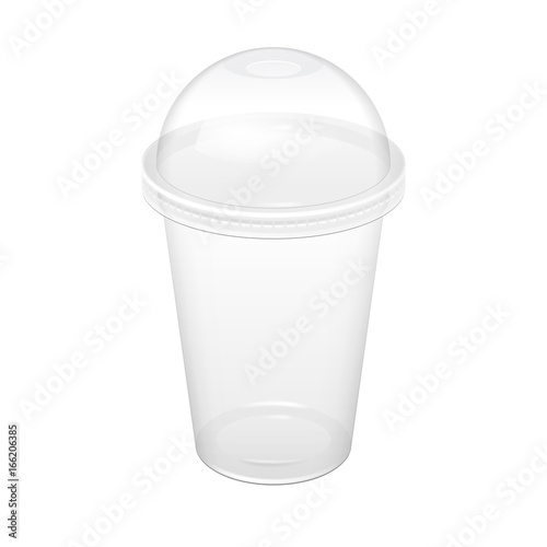 Realistic Transparent Disposable Plastic Cup