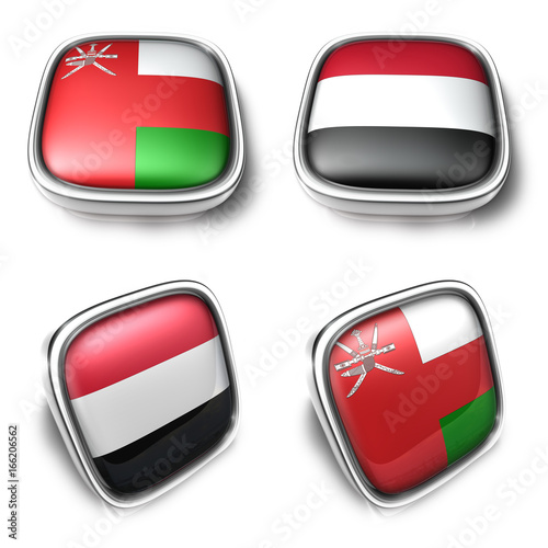 3D Metalic oman and yemen square flag Button Icon Design Series. 3D World Flag Button Icon Design Series. Free Download 3D Metalic oman and yemen square flag Button Icon Design Series. 3D World Flag Button Icon Design Series. - GFXLoad