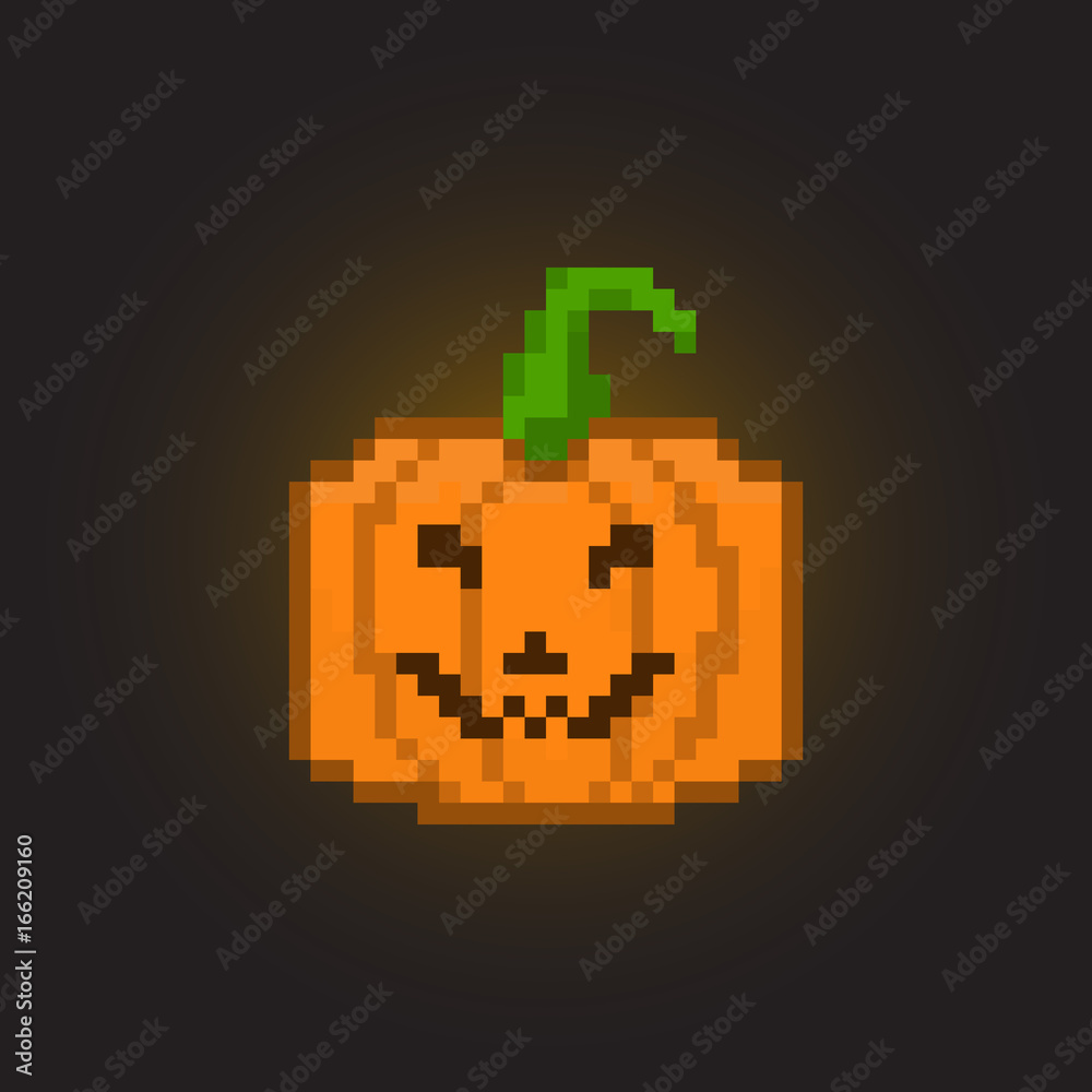 Pixel halloween pumpkin for games and applications Pixel halloween pumpkin for games and applications