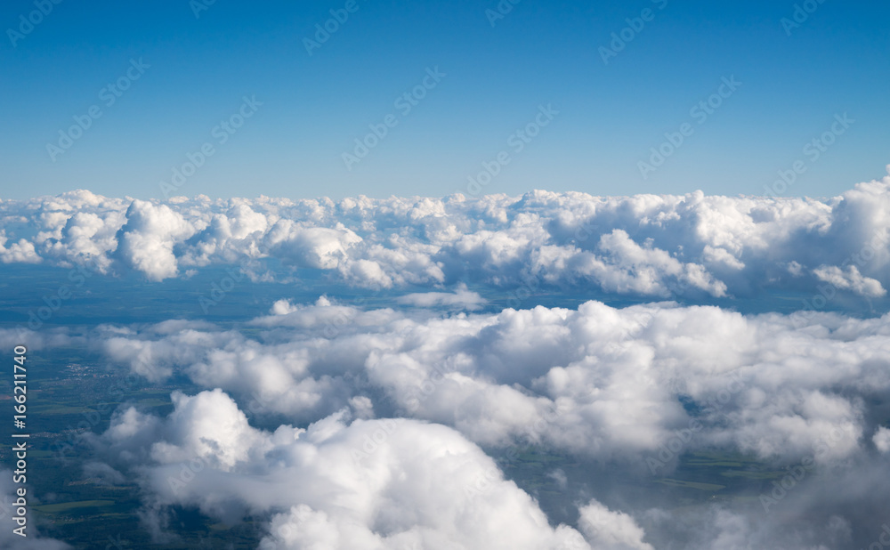 blue sky with the clouds from the plane view blue sky with the clouds from the plane view
