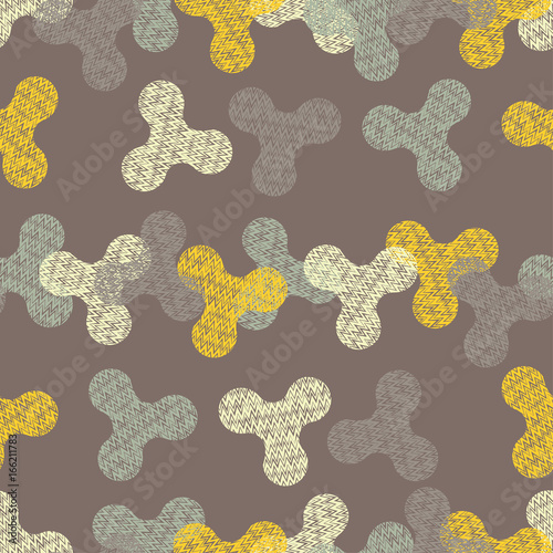 Seamless background with decorative spinners. Zigzag texture. Textile rapport.