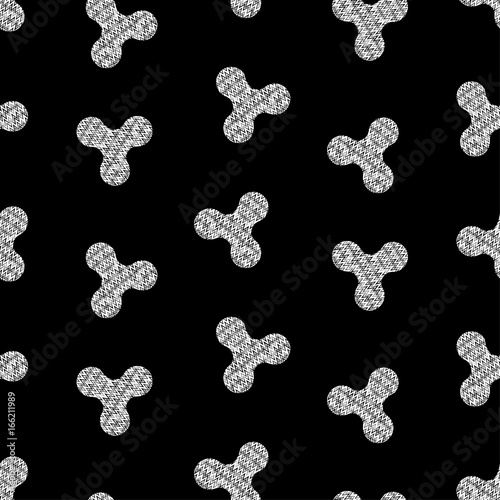 Seamless background with decorative spinners. Zigzag texture. Textile rapport.
