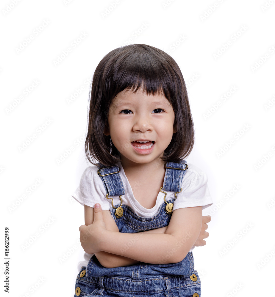 Portrait of baby girl, Portrait of little girl isolated on white background