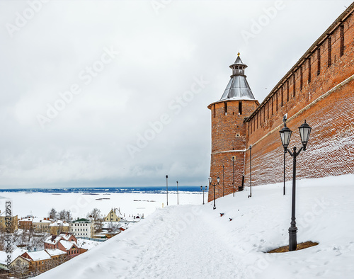 Kremlin is a fortress in the historic city center of Nizhny Novgorod in Russia. Winter. photo