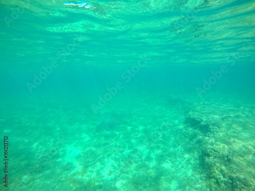 Turquoise water seen from below