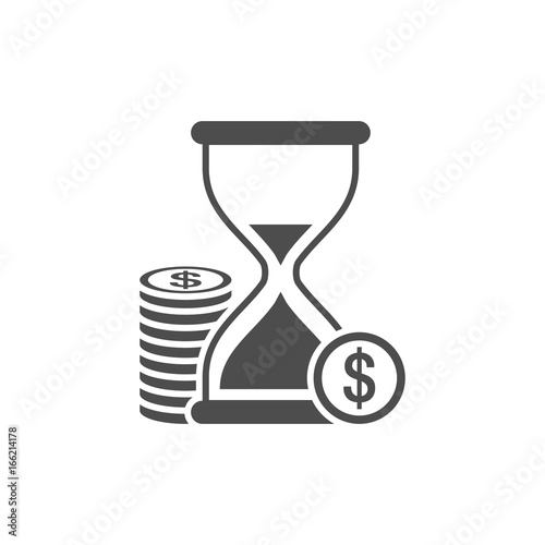Hourglass with coins icon