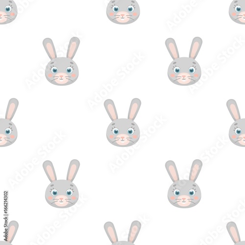 Rabbit muzzle icon in cartoon style isolated on white background. Animal muzzle symbol stock vector illustration. photo