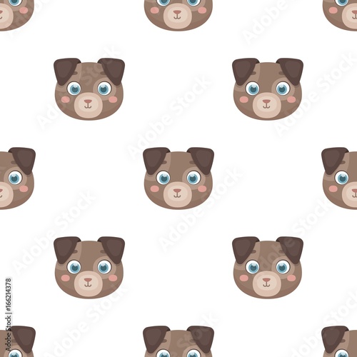 Dog muzzle icon in cartoon style isolated on white background. Animal muzzle symbol stock vector illustration.