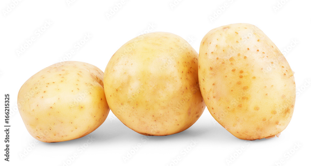 New potato isolated on white background close up New potato isolated on white background close up