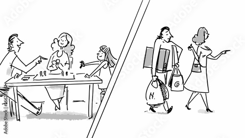 Man talking to his daughter family dinner Vector for cartoon, or storyboard project