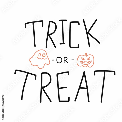 Trick or Treat word handwriting doodle style vector illustration