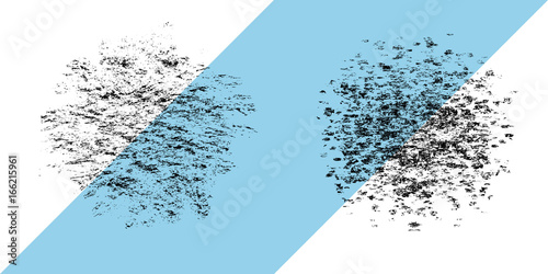 Set of two grunge vector brushes. Short strokes and noise