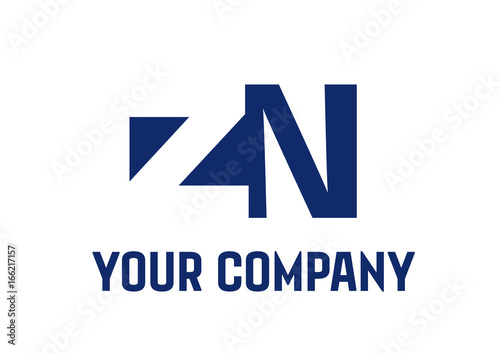 ZN Negative Space Square Swoosh Letter Logo