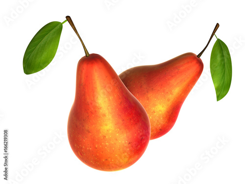 Two Fresh Red Pears. Foods and Dishes Series.