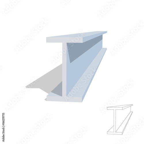 3d metal beam. Vector illustration.