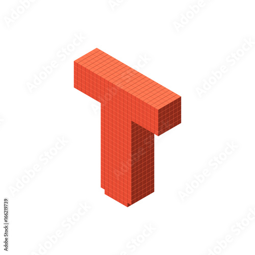 3d pixelated capital letter...