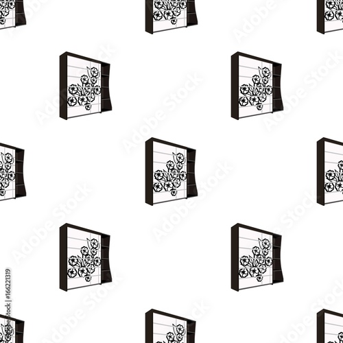 Black bedroom wardrobe with cells.Wardrobe with a beautiful rose on the door.Bedroom furniture single icon in cartoon style vector symbol stock illustration.