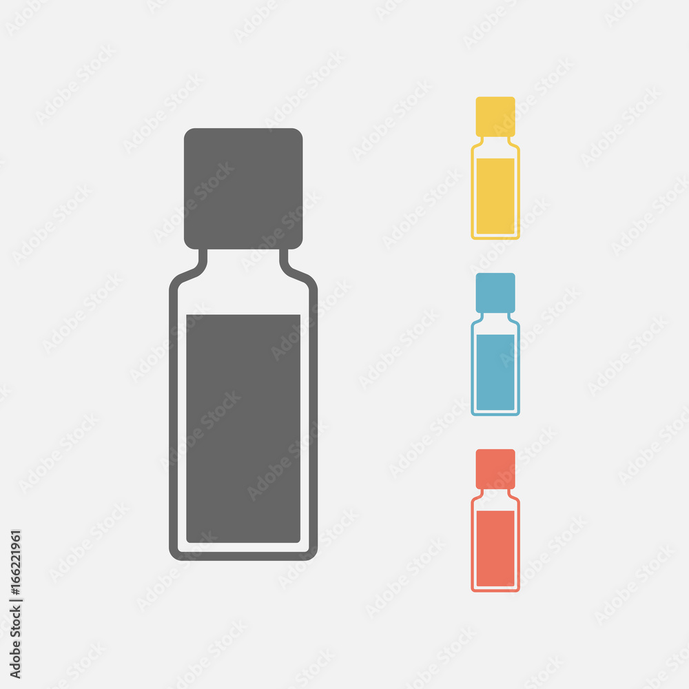 bottle of aroma oils. Icon. bottle of aroma oils. Icon.