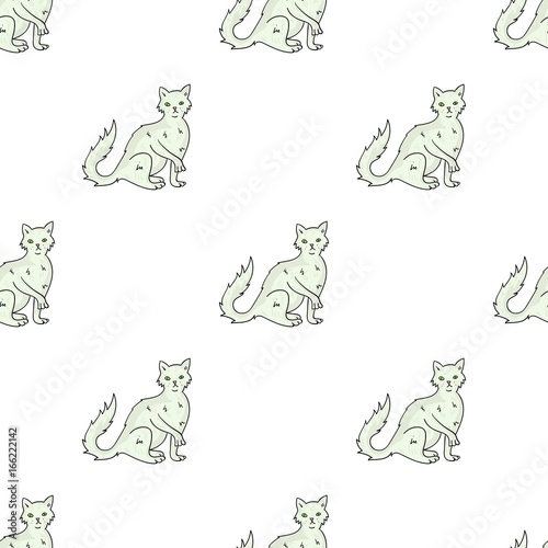 British Semi-longhair icon in cartoon style isolated on white background. Cat breeds symbol stock vector illustration.