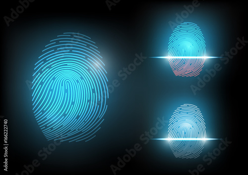 Futuristic Technology fingerprint isolated and scan fingerprint, security system concept, vector illustration